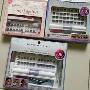 Kiss imPRESS false eyelashes bundle - 3 items